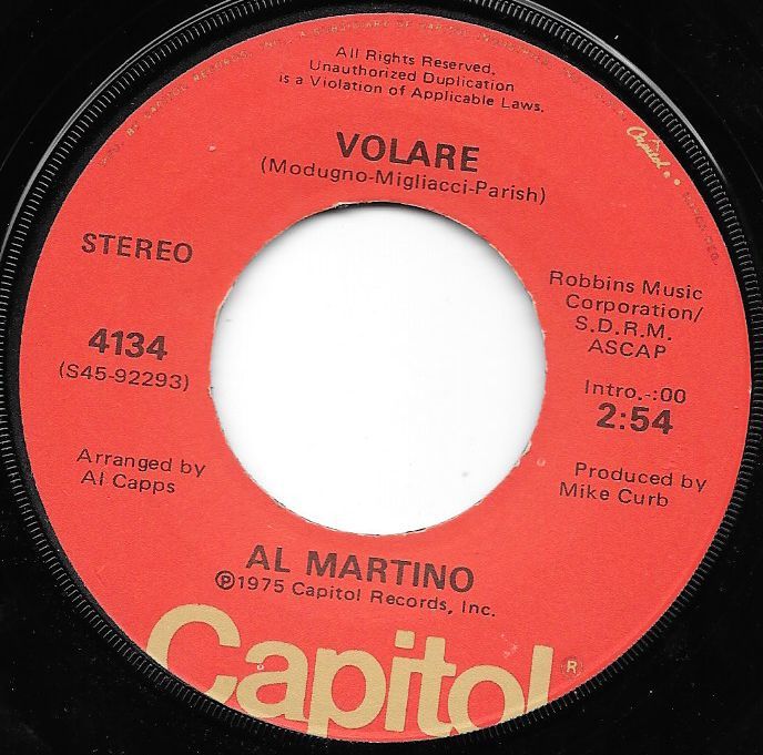 Acheter disque vinyle Al Martino Volare / You Belong To Me a vendre